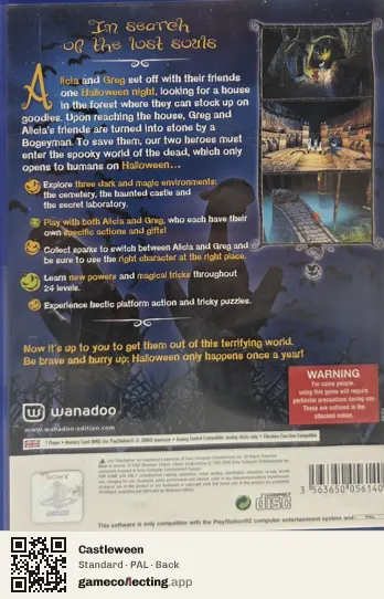 Castleween PlayStation 2, PAL box back