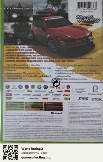 World Racing 2 Xbox, PAL box back