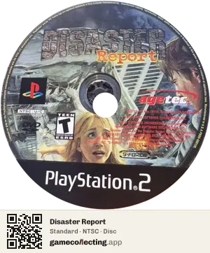 Disaster Report PlayStation 2, NTSC disc