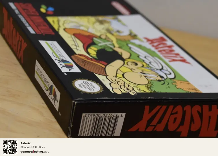 Asterix Super Nintendo Entertainment System, PAL box back