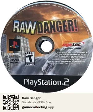 Raw Danger PlayStation 2, NTSC disc