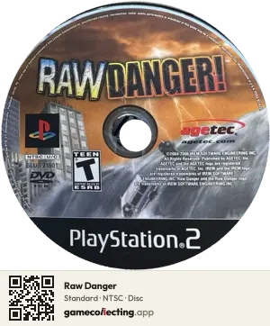 Raw Danger PlayStation 2, NTSC disc