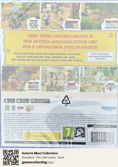 Asterix Maxi Collection PlayStation 5, Germany box back