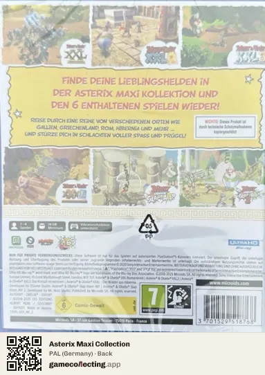 Asterix Maxi Collection PlayStation 5, Germany box back