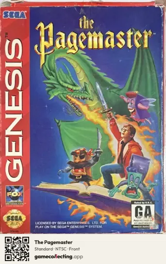 The Pagemaster Sega Mega Drive / Genesis, NTSC box front
