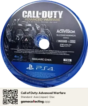 Call of Duty: Advanced Warfare PlayStation 4, Asia disc