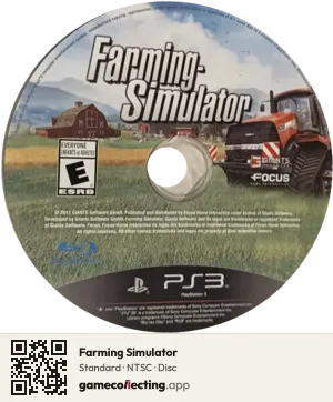 Farming Simulator PlayStation 3, NTSC disc