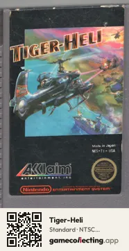 Tiger-Heli Nintendo Entertainment System, NTSC cartridge label
