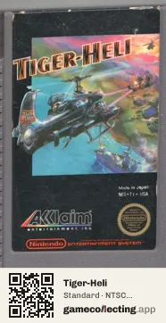 Tiger-Heli Nintendo Entertainment System, NTSC cartridge label