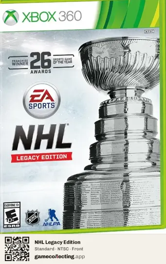 NHL Legacy Edition Xbox 360, NTSC box front