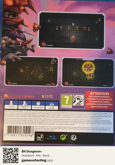 Bit Dungeon+ PlayStation 4, PAL box back