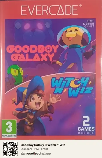 Goodboy Galaxy & Witch n' Wiz Evercade, PAL box front