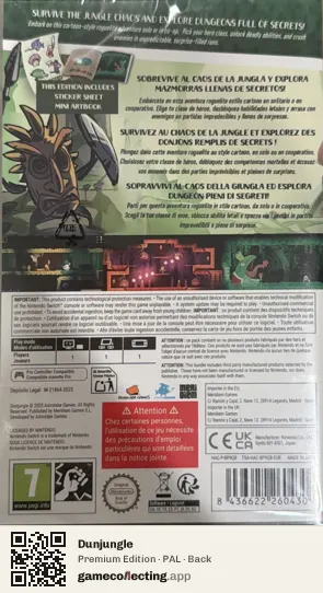 Dunjungle Nintendo Switch, PAL box back