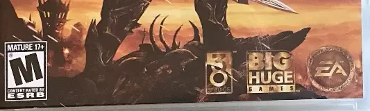 Kingdoms of Amalur: Reckoning, the ESRB box on its front