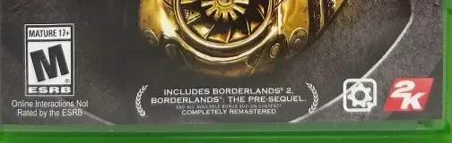 Borderlands: The Handsome Collection, the ESRB box on its front