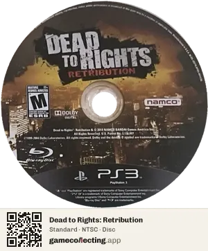 Dead to Rights: Retribution PlayStation 3, NTSC disc