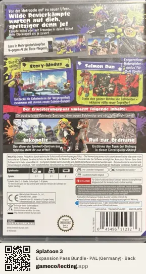 Splatoon 3 Nintendo Switch, Germany box back
