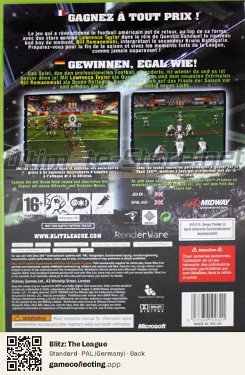 Blitz: The League Xbox 360, Germany box back
