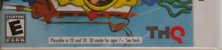 SpongeBob SquigglePants 3D, the ESRB box on its front