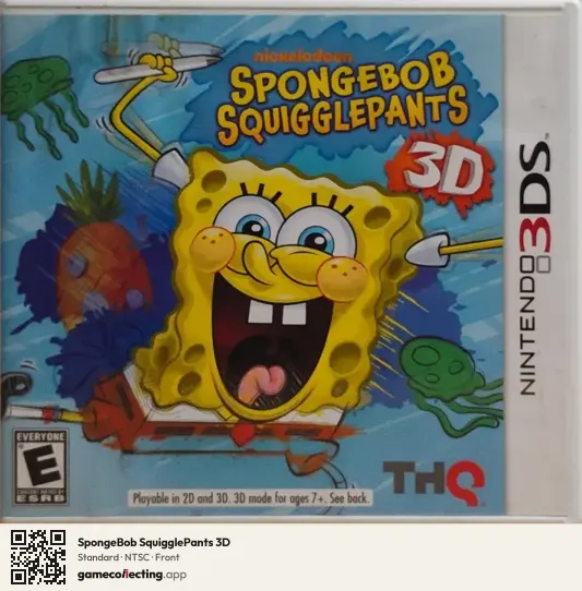 SpongeBob SquigglePants 3D Nintendo 3DS, NTSC box front
