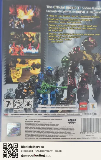 Bionicle Heroes PlayStation 2, Germany box back