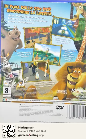 Madagascar PlayStation 2, Italy box back