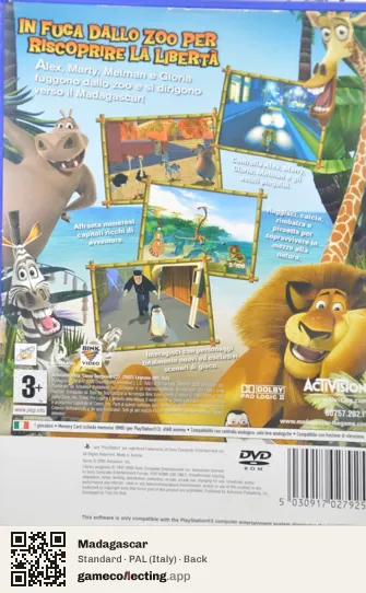 Madagascar PlayStation 2, Italy box back