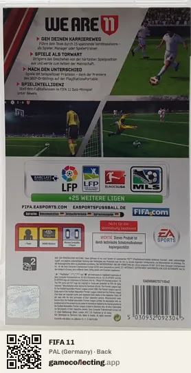 FIFA 11 PlayStation Portable, Germany box back