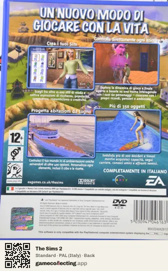 The Sims 2 PlayStation 2, Italy box back