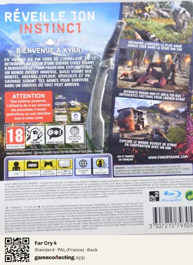 Far Cry 4 PlayStation 3, France box back