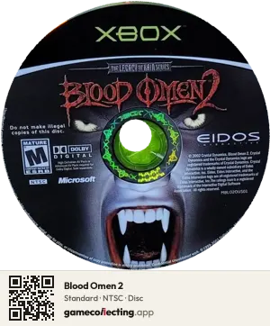 Blood Omen 2 Xbox, NTSC disc