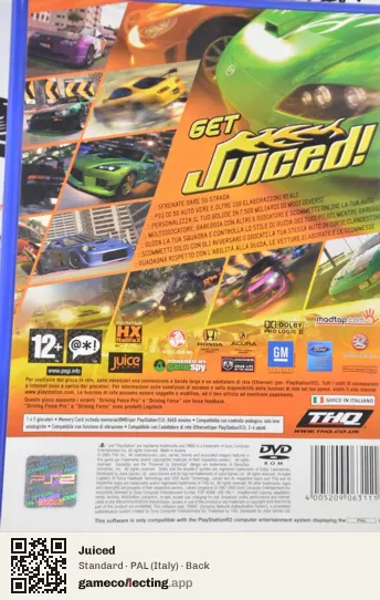 Juiced PlayStation 2, Italy box back