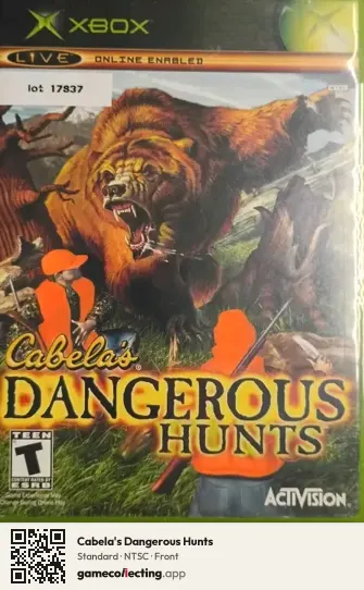Cabela's Dangerous Hunts Xbox, NTSC box front