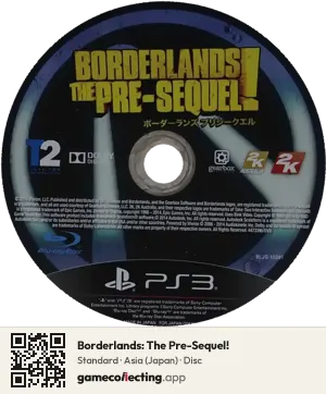 Borderlands: The Pre-Sequel! PlayStation 3, Asia disc