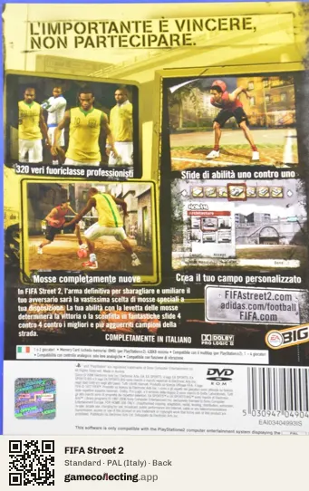 FIFA Street 2 PlayStation 2, Italy box back