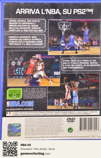 NBA 08 PlayStation 2, Italy box back