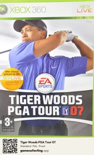 Tiger Woods PGA Tour 07 Xbox 360, PAL box front