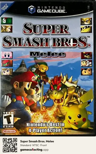 Super Smash Bros. Melee Nintendo GameCube, NTSC box front