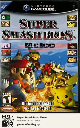Super Smash Bros. Melee Nintendo GameCube, NTSC box front