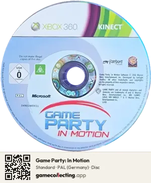 Game Party: In Motion Xbox 360, PAL disc
