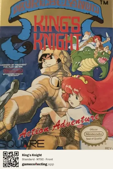 King's Knight Nintendo Entertainment System, NTSC box front