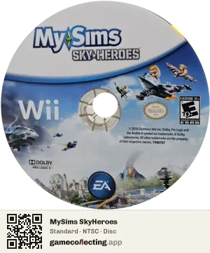 MySims SkyHeroes Nintendo Wii, NTSC disc