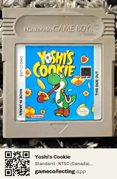 Yoshi's Cookie Game Boy, NTSC cartridge label