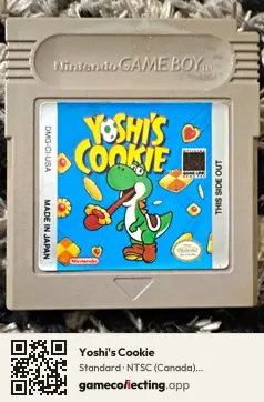 Yoshi's Cookie Game Boy, NTSC cartridge label