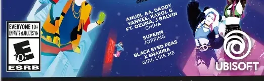 Just Dance 2022, the ESRB box on its front