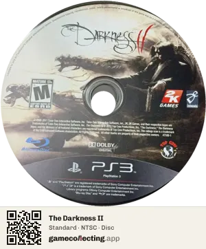 The Darkness II PlayStation 3, NTSC disc