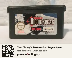 Tom Clancy's Rainbow Six: Rogue Spear Game Boy Advance, PAL cartridge label