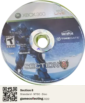 Section 8 Xbox 360, NTSC disc