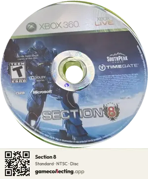 Section 8 Xbox 360, NTSC disc