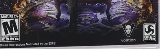 Saints Row IV, the ESRB box on its front